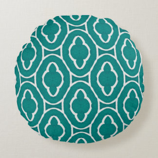  Teal Moroccan Trellis Pattern Rond Kussen