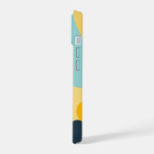 Teal & Mosterd Abstracte Omslag — Modern Minimalis iPhone 15 Case (Linkerkant)