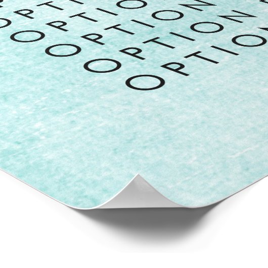 Teal Muur Service Prijs Menu Op Maat Gedrukt Poster (Hoek)