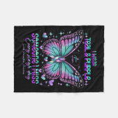 Teal N Purple Butterfly Suicide Prevention Awarene Fleece Deken (Voorkant (Horizontaal))