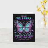 Teal N Purple Butterfly Suicide Prevention Awarene Kaart (Gele Bloem)