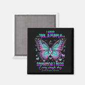 Teal N Purple Butterfly Suicide Prevention Awarene Magneet (Voorkant / Achterkant)