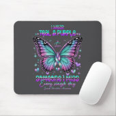 Teal N Purple Butterfly Suicide Prevention Awarene Muismat (Met muis)