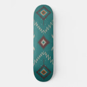 Teal Navajo Tribal Geometric Pattern Persoonlijk Skateboard (Voorkant)