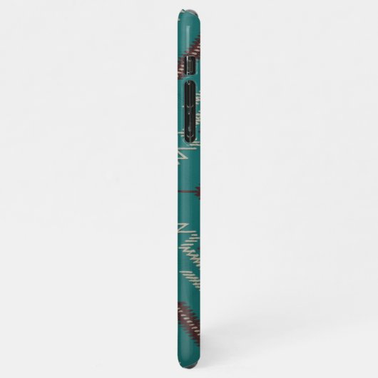 Teal Navajo Tribal Geometric Pattern Phone Case iPhone Hoesje (Linkerkant)