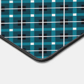 Teal & Navy Geometric Grid Pattern Bureaumat (Hoek)