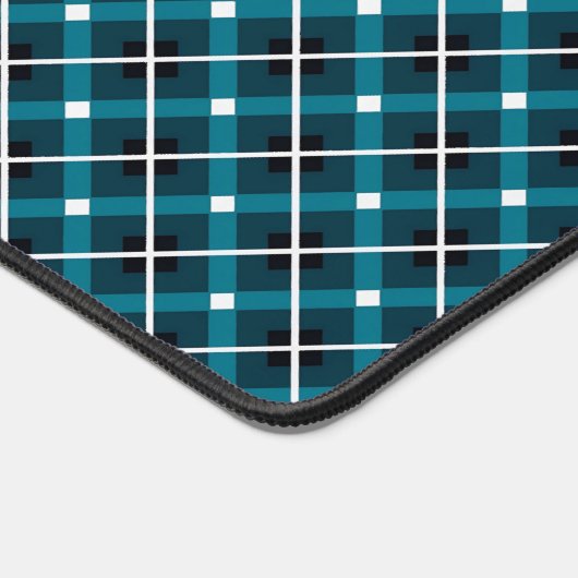 Teal & Navy Geometric Grid Pattern Bureaumat (Hoek)
