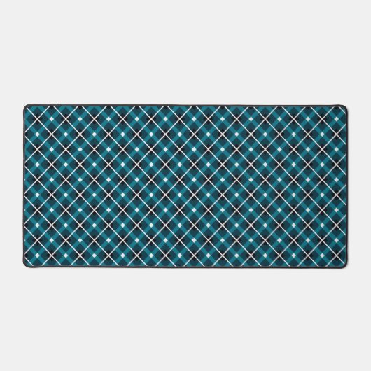 Teal & Navy Geometric Grid Pattern Bureaumat (Voorkant)