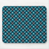 Teal & Navy Geometric Grid Pattern Muismat (Voorkant)