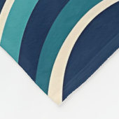 Teal Navy Geometrisch Golfpatroon Herhalend Fleece Deken (Hoek)