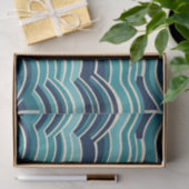 Teal Navy Geometrisch Golfpatroon Herhalend Tissuepapier (Geschenk)