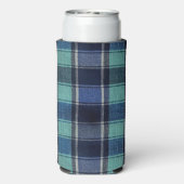 Teal & Navy Tartan Plaid Can or Bottle Cooler (Seltzer Achterkant)