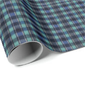Teal & Navy Tartan Plaid Gift Wrap Wrapping Paper Cadeaupapier (Rol Hoek)