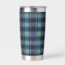 Teal & Navy Tartan Plaid Stainless Steel Tumbler