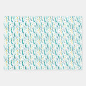 Teal Nepgoud Patroon Inpakpapier Vel (Voorkant 2)
