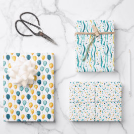 Teal Nepgoud Patroon Inpakpapier Vel