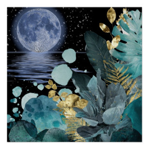 Teal Night Elegantie Collectie Perfect Poster