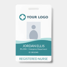 Teal Nurse Ziekenhuis Logo Personeelsfoto ID