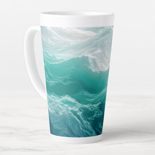 Teal Ocean Waves Abstract Dream  Latte Mok (Linkerhoek)