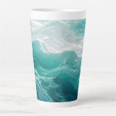 Teal Ocean Waves Abstract Dream  Latte Mok (Voorkant)