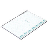 Teal Oceanic Pearls Personalised Beach Towel Notitieboek (Linkerzijde)