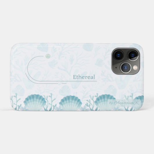 Teal Oceanic Pearls Personalised  Case-Mate iPhone Case (Achterkant (horizontaal))