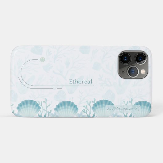 Teal Oceanic Pearls Personalised  Case-Mate iPhone Case (Achterkant (horizontaal))