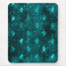 Teal Ombre Glam Glitter Eenhoorns Patroon
