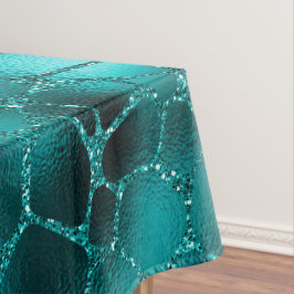 Teal Ombre Glam Glitter Giraffe Vlekken Patroon Tafelkleed