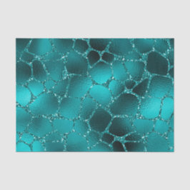 Teal Ombre Glam Glitter Giraffe Vlekken Patroon Tissuepapier