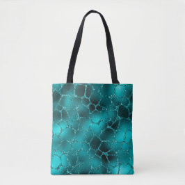 Teal Ombre Glam Glitter Giraffe Vlekken Patroon Tote Bag