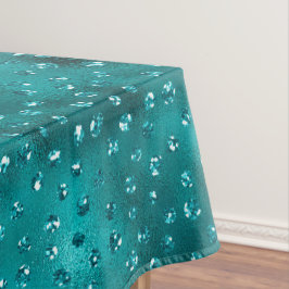 Teal Ombre Glam Glitter Stippenpatroon Tafelkleed
