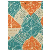 Teal, Orange, and Tan Abstract Flowers Klembord (Achterkant)