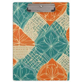 Teal, Orange, and Tan Abstract Flowers Klembord (Voorkant)