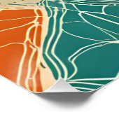 Teal, Orange, and Tan Abstract Flowers Perfect Poster (Hoek)