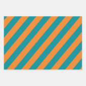 Teal, Orange, and White Chevron & Stripe Patterns Inpakpapier Vel (Voorkant 3)