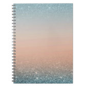 Teal & Orange Notebook with Blue Glitter Notitieboek (Voorkant)