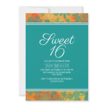 Teal Oranje Bloemige Sweet 16 Meisjes
