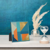 Teal Oranje Goud Geometrisch Abstract Fotoplaat (Insitu)
