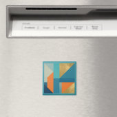 Teal Oranje Goud Geometrisch Abstract Magneet (Insitu (Vaatwasser))