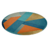 Teal Oranje Goud Geometrisch Abstract Snijplank (Hoek)