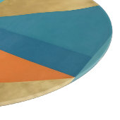 Teal Oranje Goud Geometrisch Abstract Snijplank (Hoek)