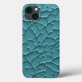 Teal Organische Textuur iPhone Hoesje Moderne Stij (Achterkant)