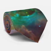 Teal Orionnevel Kosmische Foto Stropdas (Opgerold)