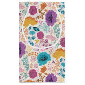 Teal Paars Geel Lente Weide Bloemen Bruiloft Klein Cadeauzakje (Achterkant)