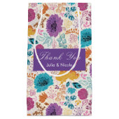 Teal Paars Geel Lente Weide Bloemen Bruiloft Klein Cadeauzakje (Voorkant)