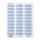 Teal & Paarse Iriserende Ontwerp, Script Naam Etiket (Full Sheet)