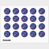 Teal & Paarse Maskers Maskerade Feest Sticker (Vel)