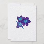 Teal Paarse Orchidee Bruidsfeest Uitnodiging Print (Achterkant)