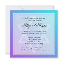 Teal Paarse Ster van David Bat Mitzvah Plein